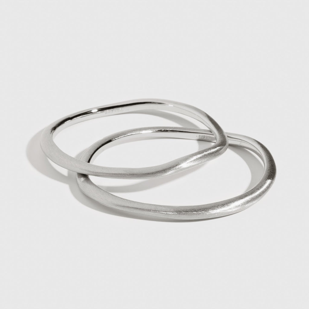 Le Duo Bangle Bracelets Silver